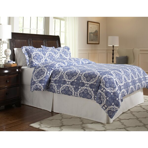 Pointehaven Alpine Traditional Cotton Flannel Damask Duvet Cover